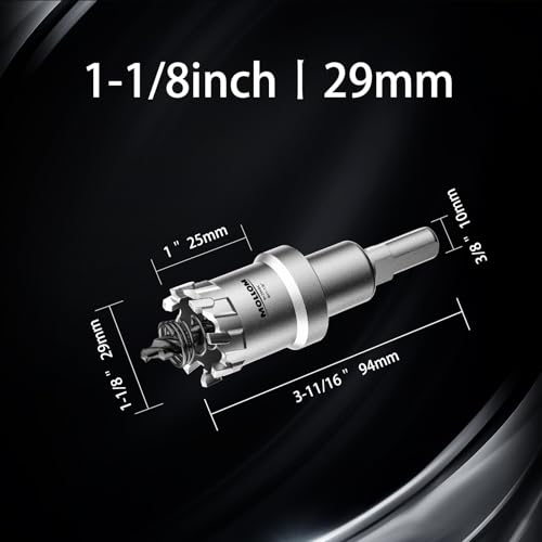 Mollom 1-1/8" (29mm) 2Pcs Heavy Duty Carbide Hole Saw with 3 Pilot bit - size: 29mm | 1-1/8" - 2PCS