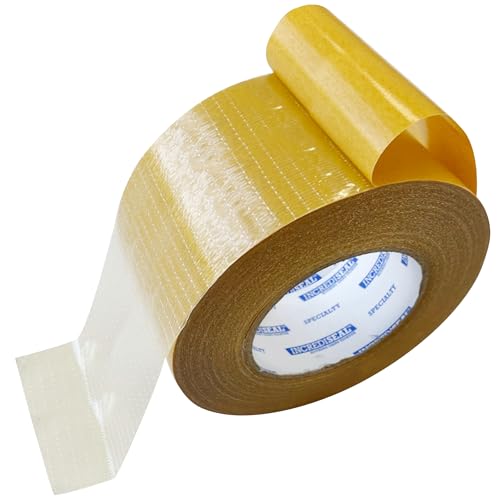 IncrediSeal 3" Double Sided Bi-Directional Fiberglass Reinforced Filament Banner Hemming Mounting Tape, 36 Yards, 9.0 Mil, Heavy Duty Industrial, Permanent Bond, Hobby, Craft, Signs, Displays - size: 3 inch x 108 feet