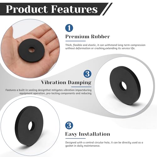 4 PCS Multi Purpose Rubber Spacer, 1-9/16" OD x 3/8" ID x 1/8" Thickness - size: 1-9/16" OD x 3/8" ID x 1/8" Thickness
