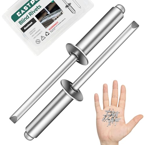350 Pcs 5/32" x 1/2" Aluminum Blind Pro Rivets, 4 x 13mm Pop Rivets, 5/32 Rivet Aluminum Grip and Steel Mandrel - color: Silver, size: 5/32" x 1/2"