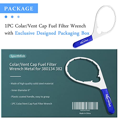 Colar/Vent Cap Fuel Filter Wrench Metal for 380134 382 Compatible with Detroit Diesel Truck Cummins Engines with 6 inch Inner Diameter - size: 6" wrench