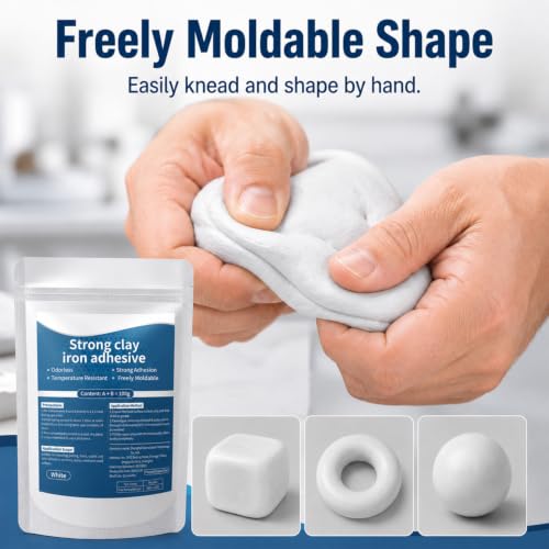 Strong Clay Iron Adhesive, High-Strength Multi-Purpose Repair Clay, High-Strength Multi-Purpose Repair Putty, All Purpose Pool Clays for Bonding Plastic Metal Ceramic Wood Tile Glass (2 PCS) - color: Gray