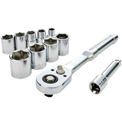 CRAFTSMAN 11-Piece Socket Set, Metric, 3/8 Inch Drive, Low Profile Ratchet, 90-Tooth (CMMT12127) - style: NEW MM, 11 Piece