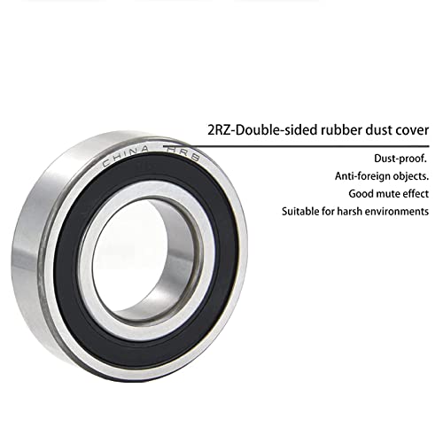 6202-2RZ Bearings, 15x35x11mm Ball Bearing 6202RZ Double Rubber Sealed Shielded Bearing ID 15mm, OD 35mm, Thickness 11mm Deep Groove Ball Bearing for 3D Printer, Scooters Ball Bearing 2pcs - style: 6202-2RZ