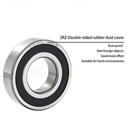 6202-2RZ Bearings, 15x35x11mm Ball Bearing 6202RZ Double Rubber Sealed Shielded Bearing ID 15mm, OD 35mm, Thickness 11mm Deep Groove Ball Bearing for 3D Printer, Scooters Ball Bearing 2pcs - style: 6202-2RZ