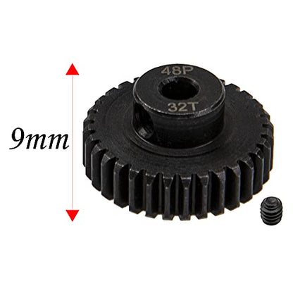 5Pack ShareGoo Steel 48P 3.175mm Pinion Gear Sets 28T 29T 30T 31T 32T fit 3.175mm (1/8-Inch) Shaft Compatible with Arrma HPI Kyosho Losi Axial Traxxas Tamiya Associated 1/10 RC Car Monster Truck Buggy