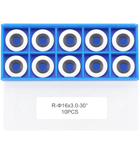 16mm(5/8 inch) Round Carbide Inserts for Woodturning, R16x3mm Indexable Carbide Cutter fits for DIY Woodworking Lathe Wood Turning Finisher Hollower Tools, Ci0, 10 Pcs