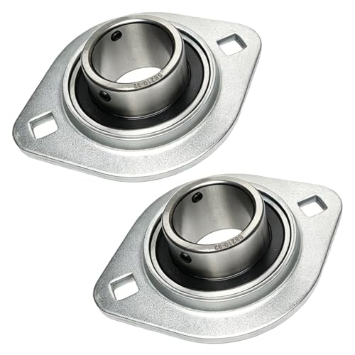 2 Pack SBPFL210-32 Pillow Block Bearings 2" Bore Bearing Units Steel Flange Mounted Bearing Housing Pressed Steel Flange Bearing (SBPFL210) - style: SBPFL210-32