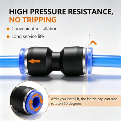 mankk 60Pcs 1/4" Push Connect Air Fittings Quick Release Pneumatic Kit - color: 60PCS