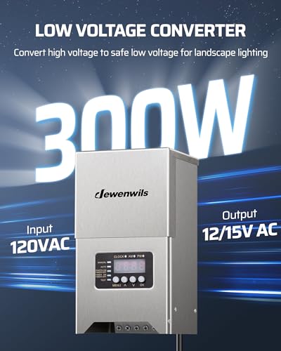 DEWENWILS Photocell Sensor & Timer Low Voltage Transformer with 300W - style: 300W-Stainless Steel