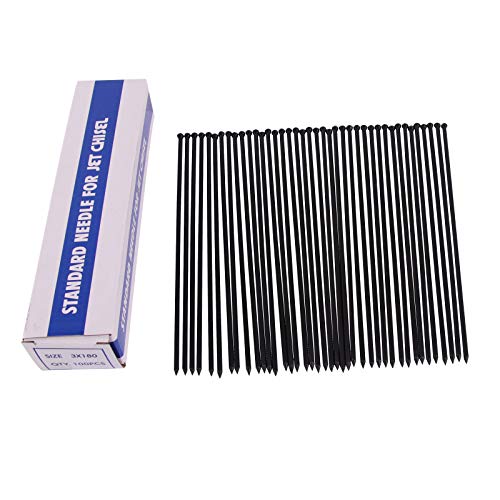 SWANSOFT 7"×1/8" Black Needle Scaler, 38Pcs Point Tip Replacement Needles - color: 7″ Point tip