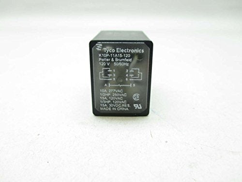 Potter and Brumfield K10P-11A15-120 Electromechanical Relay, 15 A, 120 VAC, 28.17 mm L x 41.33 mm H x 21.84 mm D