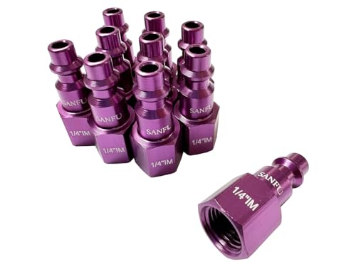 1/4 NPT Air Hose Fittings 10 Pcs Purple, I/M Type Female thread air compressor fittings, Lightweight, Premium Air Compressor Hose Accessories - style: 10PCS FEMALE PLUG
