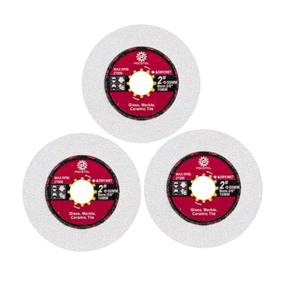 FOCSTOL Diamond Glass Cutting Disc - 3pcs 2 Inch(50mm) Diamond Saw Blade for Glass Jade Crystal Wine Bottle for Mini Angle Grinder - size: 2''(50mm)