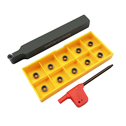 11PCS RCMT060204 MO R3 Round Carbide Inserts Milling Cutter with SRDCN 1212H06 1/2” / 12mm Round Carbide Metal Lathe Tools Indexable Turning Tool Milling Insert Holder Lathe Cutting Tools - color: Srdcn1212h06 + Rcmt060204
