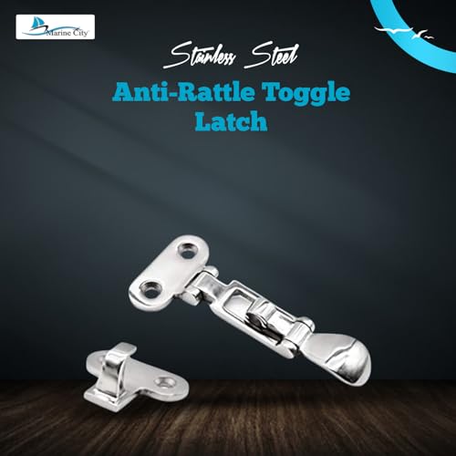 Marine City Locker Hatch Anti-Rattle Toggle Latch – 316 Stainless Steel, Corrosion-Resistant, Durable Fastener for Boats, Yachts, RVs, and Kayaks (Pack of 1)