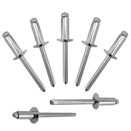 ALLCLEAN 45 Pcs 1/4" x 5/8" Stainless Steel Blind Pro Rivets,6.4 x 16mm Pop Rivets,Stainless Steel Grip and Stainless Steel Mandrel - color: Stainless Steel, size: 1/4" x 5/8"