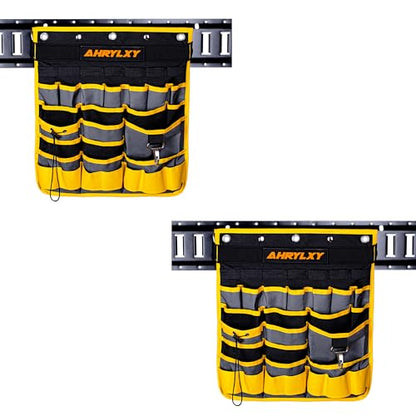 E-Track Hanging Tool Organizer, Wall Mounted Multi Pocket Tool Holder - size: 2 Pack