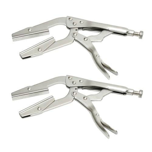 HFS(R) Pinch Off Locking Pliers, Heavy Duty Hose Clamp Tool, 10-1/2 Inch (2-Pack), Wider Jaws for Full Pinch, Angled Arms for Comfort, Ideal for Heater, Radiator, Water, Vacuum, Fuel & Air Lines