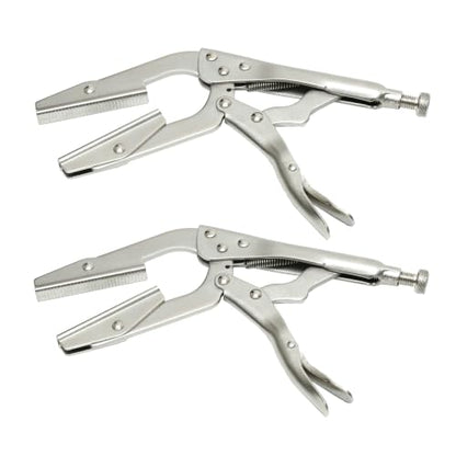 HFS(R) Pinch Off Locking Pliers, Heavy Duty Hose Clamp Tool, 10-1/2 Inch (2-Pack), Wider Jaws for Full Pinch, Angled Arms for Comfort, Ideal for Heater, Radiator, Water, Vacuum, Fuel & Air Lines