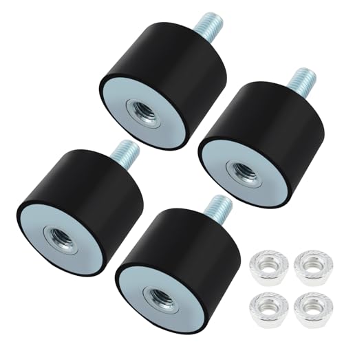 4 Pack M10 Rubber Isolator Mounts, 40 * 30mm Shock Absorber Rubber Cylindrical Vibration Isolation Anti Vibration Mount for Air Compressors/Garage Motor/Diesel Engines