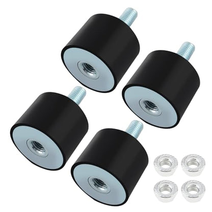 4 Pack M10 Rubber Isolator Mounts, 40 * 30mm Shock Absorber Rubber Cylindrical Vibration Isolation Anti Vibration Mount for Air Compressors/Garage Motor/Diesel Engines