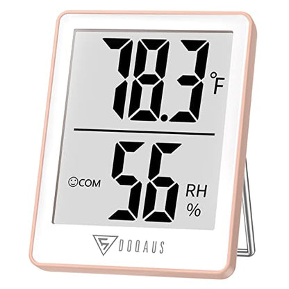 DOQAUS Digital Hygrometer Indoor Thermometer Humidity Meter, Pink - color: Pink
