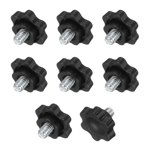 uxcell 10Pcs 1/4"-20 Star Knobs 0.4" Threaded Stud Male Clamping Knobs - size: 1/4"-20, 0.4"