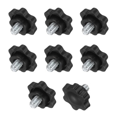 uxcell 10Pcs 1/4"-20 Star Knobs 0.43" Threaded Stud Male Clamping Knobs - size: 1/4"-20, 0.43"