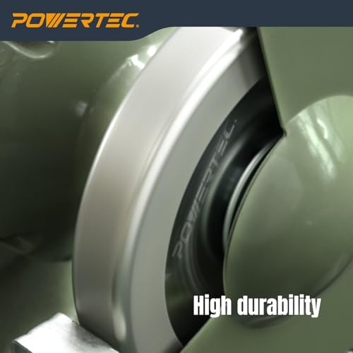 POWERTEC CBN Grinding Wheel 8 Inch 600 Grit, 1-1/4" Wide, 5/8" Arbor – 4-in-1 CBN Sharpening Wheel with 1/4" Radius Edge and Side Face for Bench Grinder (15706) - style: CBN, 8" x 1-1/4", 600 Grit, 5/8" Arbor