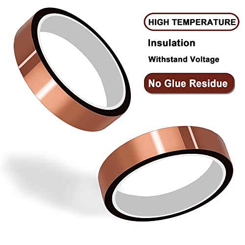 High Temperature Tape Heat Tape Heat Resistant Tape Heat Transfer Tape Heat Tape for Sublimation No Residue 10mm X 33m 108ft (Yellow-4 Roll) - color: Yellow-4 Roll