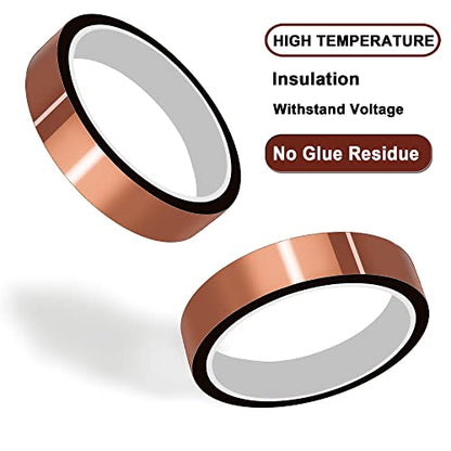 High Temperature Tape Heat Tape Heat Resistant Tape Heat Transfer Tape Heat Tape for Sublimation No Residue 10mm X 33m 108ft (Yellow-4 Roll) - color: Yellow-4 Roll
