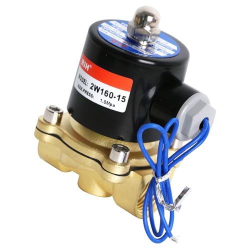 RIH PNEUMATIC 1/2 Inch Electric Solenoid Valve Brass 12V/24V/110V 2 Way High Turn Coil Normally Closed Water 2W160-15 Liquid Air control AC110V - style: AC110V