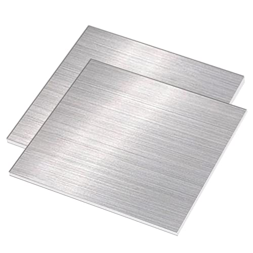 304 Stainless Steel Sheet, 28 Gauge 0.02" Thickness x 4" Width x 4" Length, 304 Stainless Steel Metal Strip Plate (Brushed Finish) for Industry, Machinery, DIY Engineer, Home Decoration, 2 Pcs - size: 4"W × 4"L, style: 28Ga Thickness
