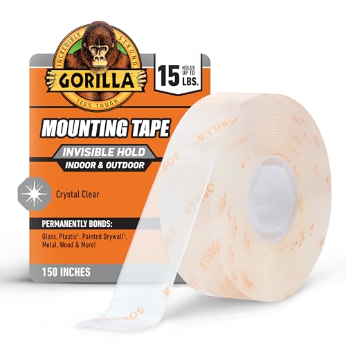 GORILLA Invisible Hold Mounting Tape, Clear, 1" x 150", 1-Pack - size: 1 - Pack