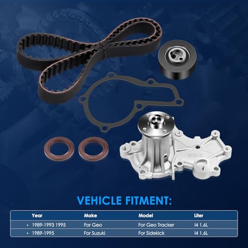 ECCPP Engine Timing Belt Kit with Water Pump Compatible for Chevrolet