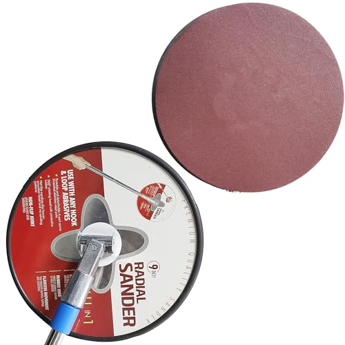 Tonmp 10 PCS 9 Inch 120 Grit Sanding Discs for Hand Radial Sander - 9"" Round Hook & Loop Sandpaper for Hand Sanding Tool, Aluminum Oxide Sander Disc for Hand Drywall Power Sander (120 Grits) - style: 120 Grits