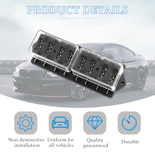 8-Way Covered Standard Blade Fuse Distribution Block - size: 8P
