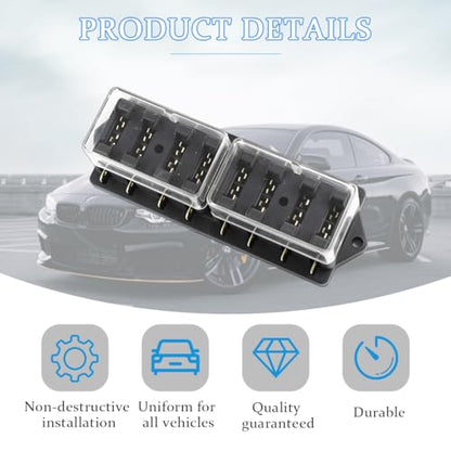 8-Way Covered Standard Blade Fuse Distribution Block - size: 8P