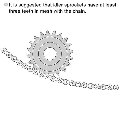uxcell #25 Chain Idler Sprocket, 10mm Bore 1/4" Pitch 20 Tooth Sprocket Tensioner, C45 Carbon Steel 25 Roller Chain Sprocket with Bearing for ISO 04C Chain, 2Pcs - size: 33mmx10mm