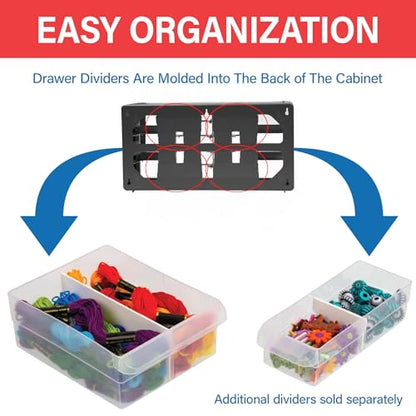 Akro-Mils 26-Drawer Plastic Storage Cabinet, 20"W x 6"D x 10"H, Black - color: Black, size: 26 Drawer, style: 1 Pack