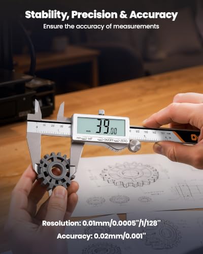 HARDELL Digital Caliper, 6" Rechargeable Calipers with Large LCD Screen