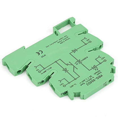 DIN Rail Relay Module, MRD-060D2 Ultra-Thin DIN Rail Mount Relay 6.2mm Solid State Relay Module Input 4-32VDC NO with LED Input State Indicator