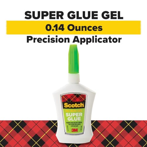 Scotch Super Glue Gel, 4-Pack of Single-Use Tubes, .017 oz Each, Fast Drying, No Run Gel Formula (AD119) - size: 1-Pack