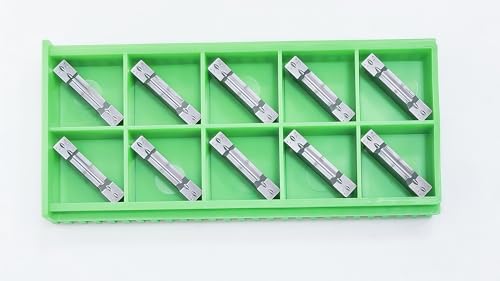 DLTOOLS Industrial MGMN400 PVD Coated(Black&Grey) CNC Grooving Carbide Inserts Cutting Tools for Steel,10pcs - size: DL-MGMN400, style: PVD Coated(black&grey)