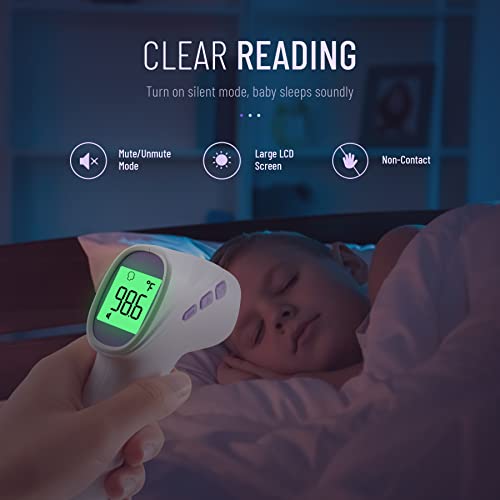 Forehead Thermometer for Adults and Kids, Non Contact, 1s Result (Purple) - color: Purple