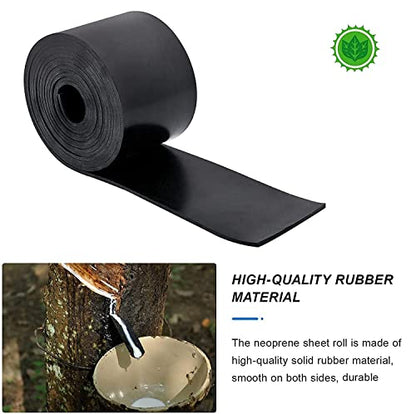Neoprene Rubber Sheet - 1/16 Inch Thick x 16 Inch Wide x 10 Feet Long Neoprene Rubber Strips Rolls for DIY Gaskets, Pads, Seals, Crafts, Flooring, Cushioning of Anti-Vibration, Anti-Slip - size: W:16In x T: 1/16In x L: 10Ft