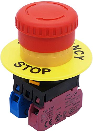 TWTADE/1NO 1NC Red Lamp Self Locking Emergency Stop Mushroom Switch Push Button Station 660V 10A Stop Switch Box YW1B-V4E11R-BOX - color: Red with Box/YW1B-V4E11R, size: 1NO 1NC