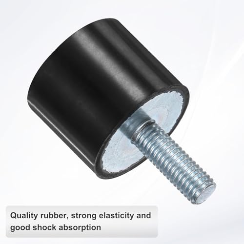 M METERXITY 4-Pack Rubber Mounts D30mmxH25mm Male Vibration Isolators Cylindrical Shock Absorber W M8 x 23mm Studs for Air Compressor/Car/Pump/Boat/Garage Motor/Bobbins Rubber Isolators - size: M8 x 23mm, 30mm x 25mm