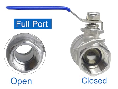 Full Port Ball Valve 3/8" NPT Heavy Duty Stainless Steel 304 Male x Female Thread For Water,Oil and Gas（1000WOG） - size: 3/8"NPT